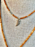 Diamond Horn Pendant & Sandalwood Necklace