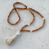 Baroque Pearl & Sandalwood Mala Necklace