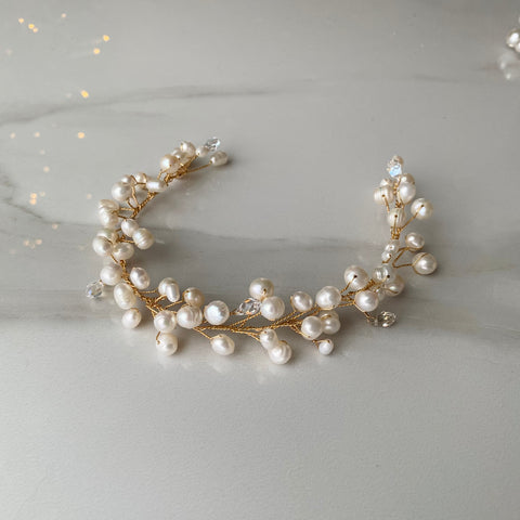Pearl & Gold Hair vine