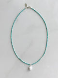 Turquoise & Pearl Pendant Necklace