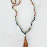 Turquoise and Sandalwood 108 Bead Mala