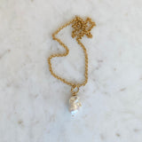 Baroque Pearl & Gold Toggle Necklace