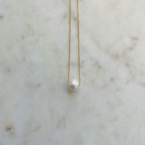 Floating Pearl & Gold Necklace