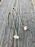 Herkimer Diamond Crystal Threader Earrings