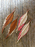 Leather Feather Earrings