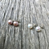 Button Pearl Earrings