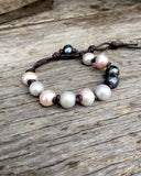 Knotty Pearls on Leather