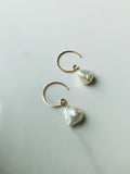Baroque Pearl Hoop Earrings