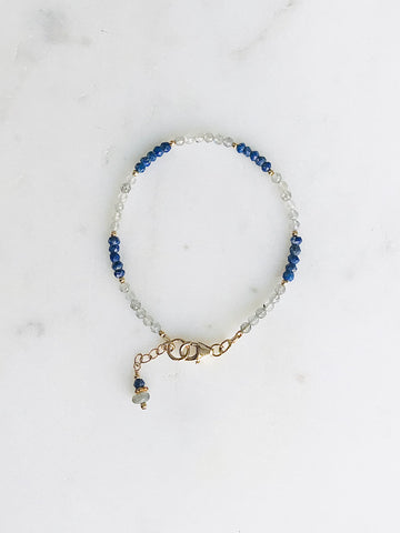 Lapis & Labradorite Gold Bracelet
