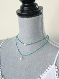 Turquoise & Pearl Pendant Necklace