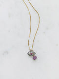 Pavé Diamond & Ruby Eye Necklace