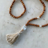 Baroque Pearl & Sandalwood Mala Necklace