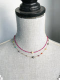 Ruby Gemstone & Gold Bead Necklace