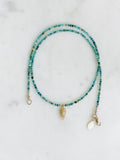 Turquoise & Gold Diamond Arrowhead Necklace
