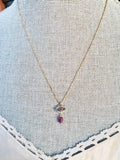 Pavé Diamond & Ruby Eye Necklace