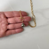 Tahitian Pearl and Gold Toggle Necklace