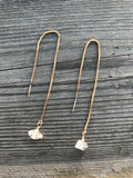 Herkimer Diamond Crystal Threader Earrings