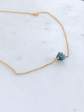 Blue Diamond Raw Nugget Necklace