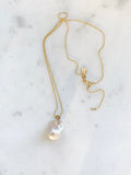 Champagne Baroque Pearl & Gold Necklace