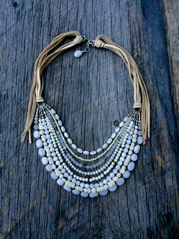 White Gemstone Erica Necklace