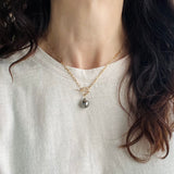 Tahitian Pearl and Gold Toggle Necklace