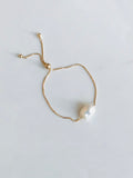 Baroque Pearl and Gold Adjustable Bracelet