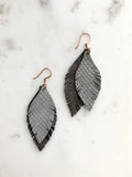 Leather Feather Earrings