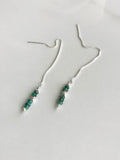 Emerald Gemstone Threader Earrings