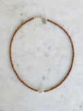 Keshi Pearl and Sandalwood Necklace