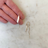 Long Pearl Gold Threader Earrings