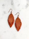 Leather Feather Earrings