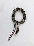 Agate Horn & Bronzite Necklace