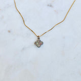 Champagne Sapphire Clover Pendant Necklace