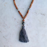 Tahitian Pearl and Diamond Sandalwood Mala