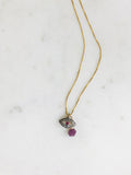 Pavé Diamond & Ruby Eye Necklace