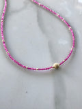 Ruby Gemstone & Gold Bead Necklace