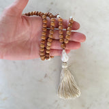 Baroque Pearl & Sandalwood Mala Necklace