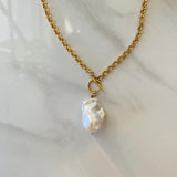 Baroque Pearl & Gold Toggle Necklace