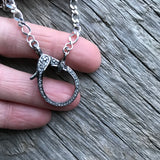 Pavé Diamond Clasp & Silver Necklace