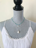 Turquoise & Pearl Pendant Necklace