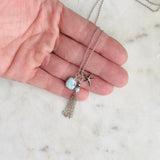 Larimar & Starfish Tassel Necklace