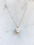 Champagne Baroque Pearl & Gold Necklace