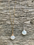 Moonstone Pendant & Chain Necklace