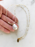 Baroque Pearl & Gold Quartz Necklace