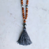 Tahitian Pearl and Diamond Sandalwood Mala