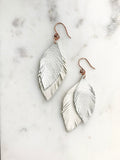 Leather Feather Earrings