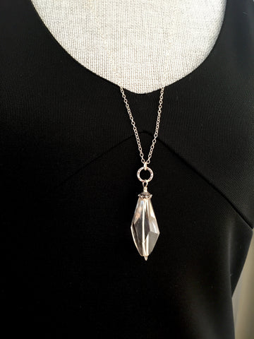 Light Smoky Quartz Long Pendant Necklace