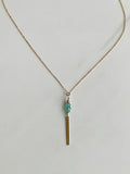 Emerald & Gold Bar Necklace