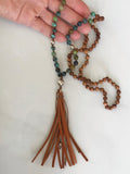 Turquoise and Sandalwood 108 Bead Mala