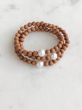 Pearl & Sandalwood Bracelet